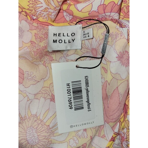 Hello Molly Floral Tie Front Jumpsuit Size 4 Wide Leg Flowy Boho Cottage NEW - Picture 7 of 7